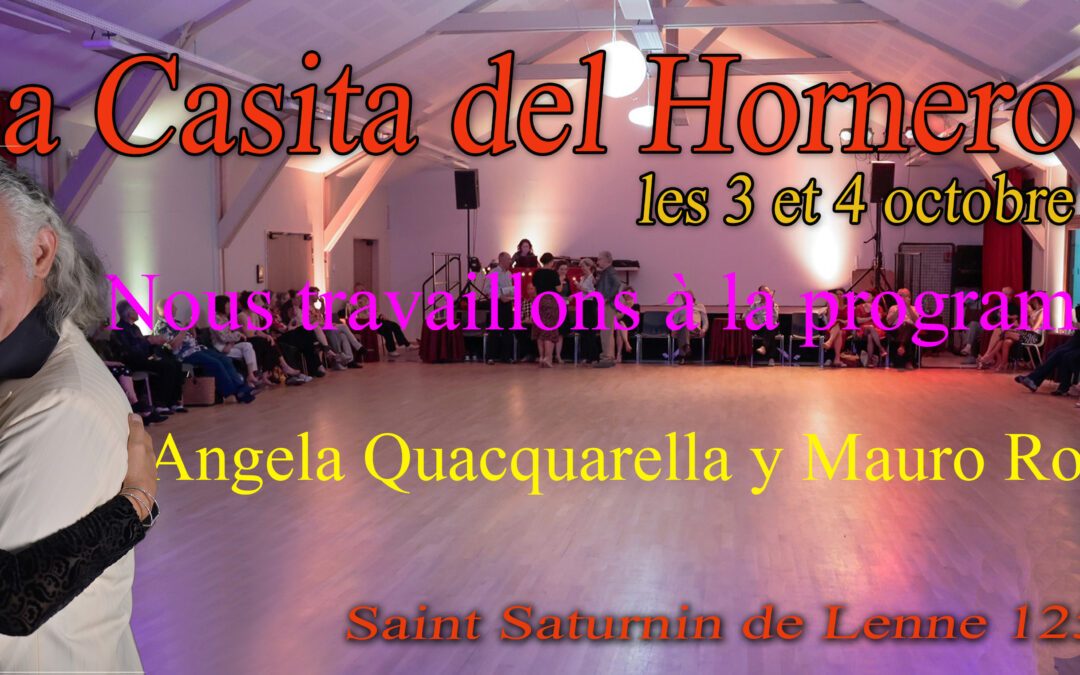 3 et 4 octobre 2026 Angela y Mauro stages et milongas