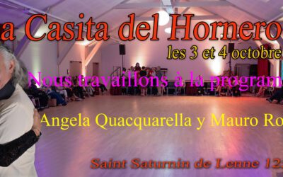 3 et 4 octobre 2026 Angela y Mauro stages et milongas