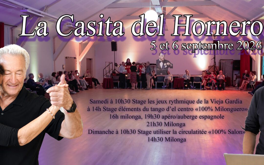 Stage et milonga des 5 et 6 septembre 2026